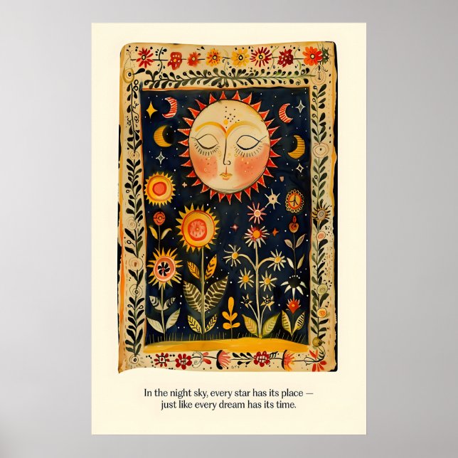 Impression d'art du soleil et de la lune céleste A (Devant)