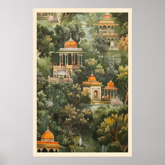 Impression d'art du temple Pichwai Jardin secret i (Devant)