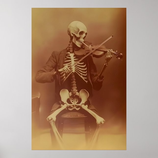 Impression d'art du violoniste squelette Accueil g (Devant)
