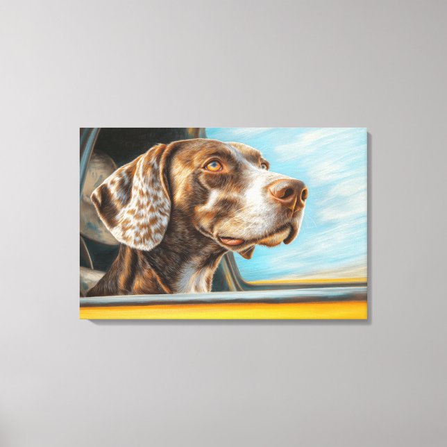 Impression d'art d'un chien tacheté en aventure en (Recto)