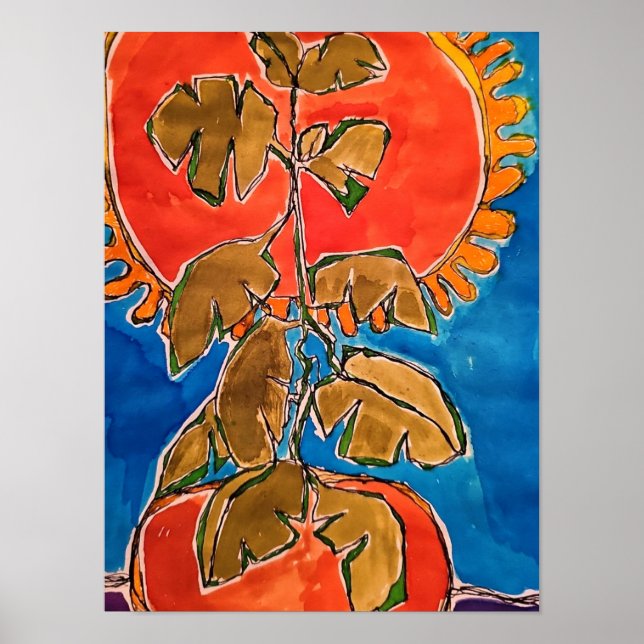 Impression d'art d'une plante de tomate surréalist (Devant)
