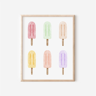 Impression d'art en collage de Popsicle à l'aquare