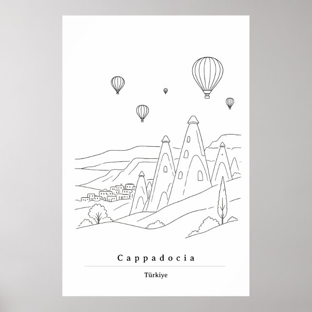 Impression d'art en ligne Cappadoce Turquie minima (Devant)
