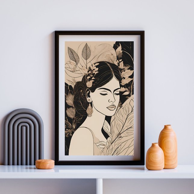 Impression d'art en ligne de femme botanique Boho (Créateur téléchargé)