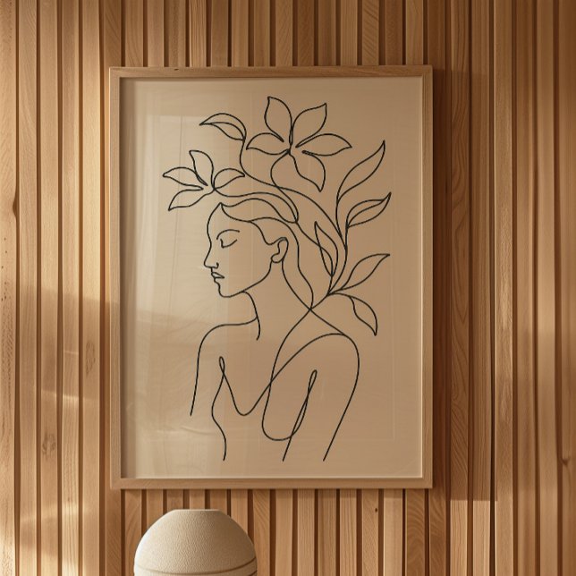 Impression d'art en ligne de femme botanique minim (Créateur téléchargé)