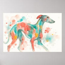 Impression d'art fin en aquarelle grise colorée de