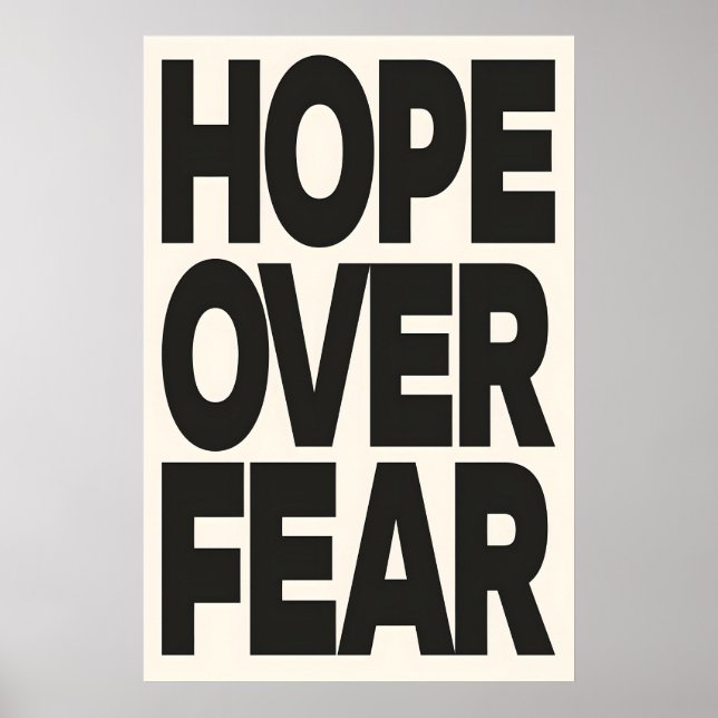 Impression d'art fine A3 A4 Hope Over Fear. Art de (Devant)