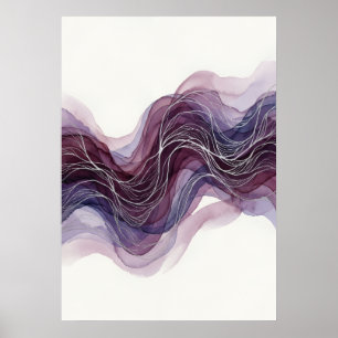 Impression d'art fine de vagues fluides mauves et