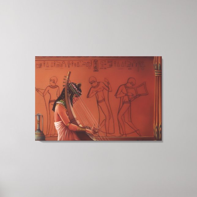 Impression d'art fine d'une joueuse de harpe égypt (Recto)