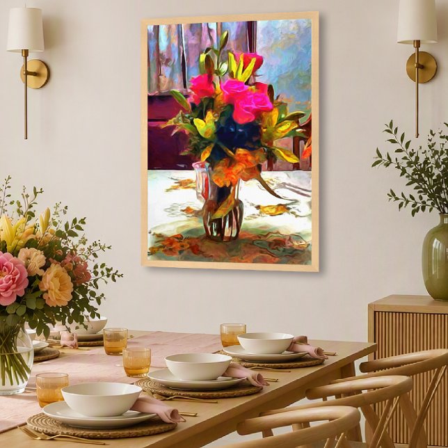 Impression d'art Fleurs d'amour Roses roses PM0001 (Créateur téléchargé)