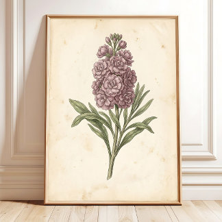 Impression d'art floral botanique de style boho
