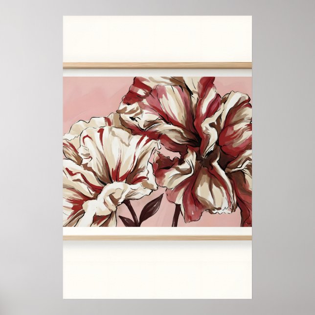 Impression d'art floral élégant, fleurs surdimensi (Devant)