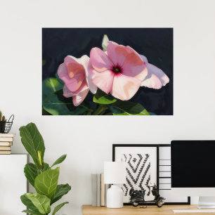 Impression d'art floral Fleurs aquarelle rose