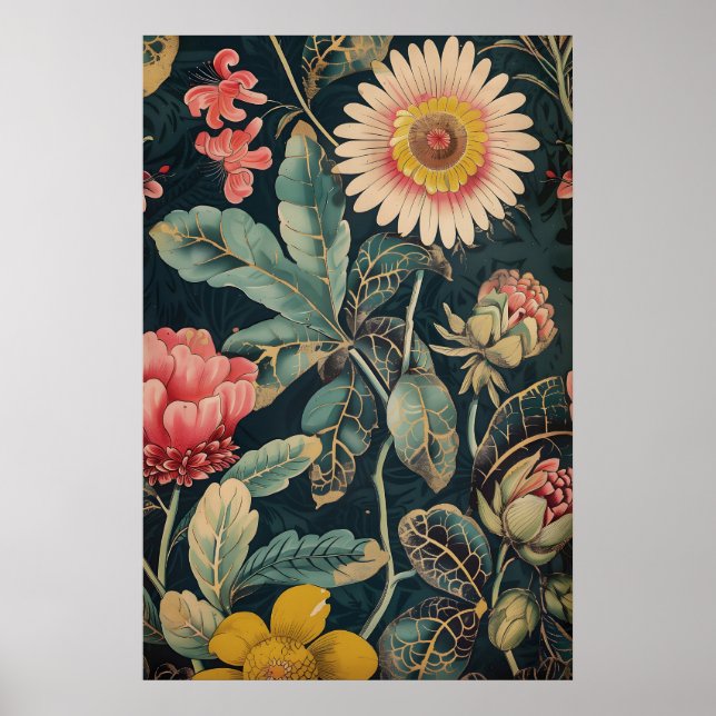 Impression d'art floral indien vintage – Tradition (Devant)