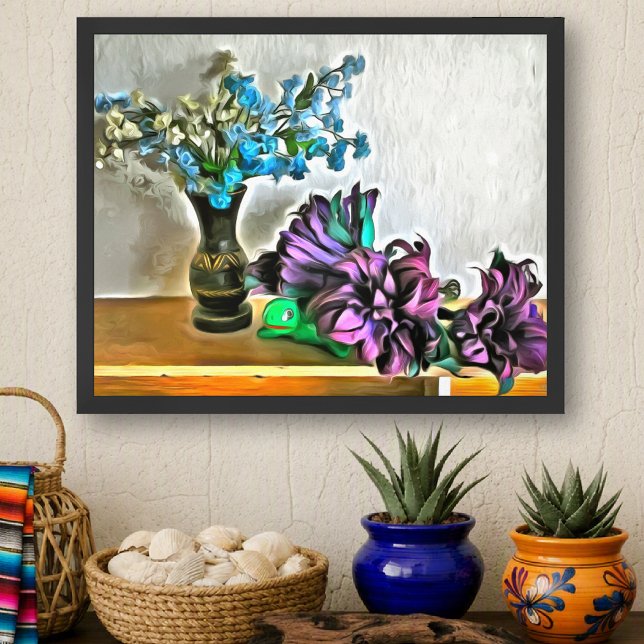 Impression d'art floral mexicain en soie et envelo (Créateur téléchargé)