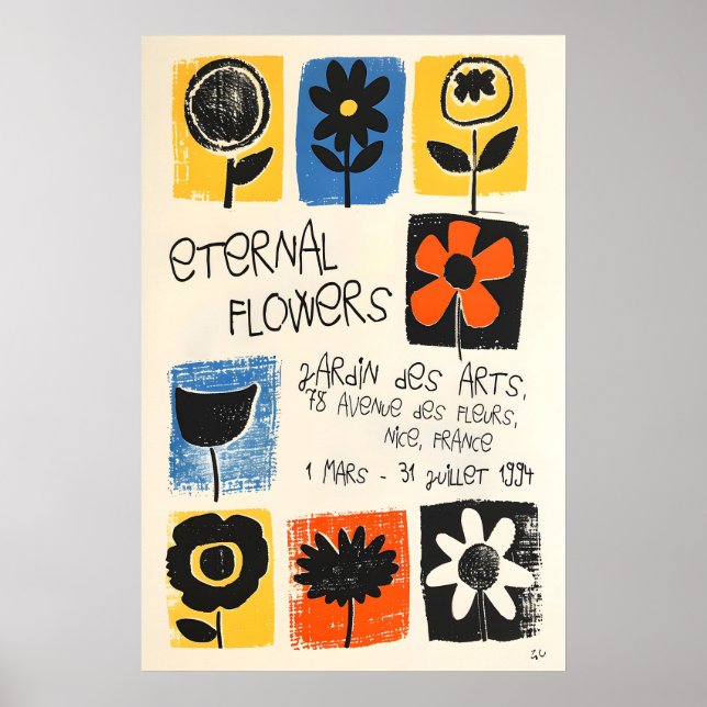 Impression d'art floral Poster botanique abstrait, (Devant)