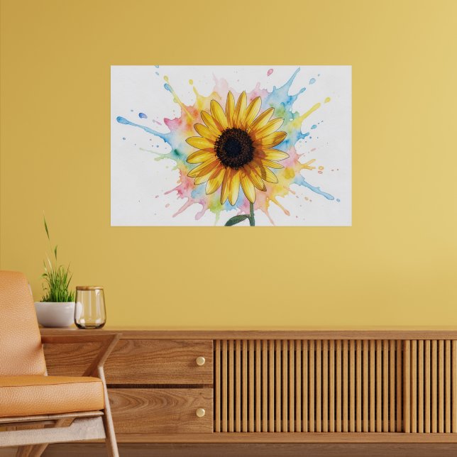 Impression d'art floral Sunflower Splash Art (Salon 2)