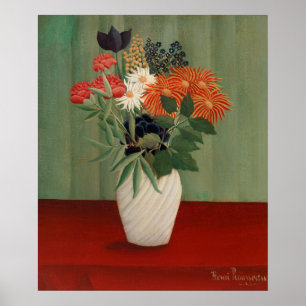 Impression d'art floral vert sauge Henri Rousseau