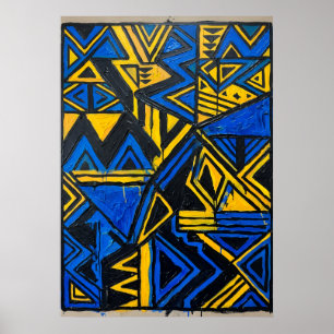 Impression d'art géométrique tribal africain Jau