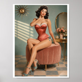 Impression d'art Glamour Pin-Up Vintage | Boudoir 