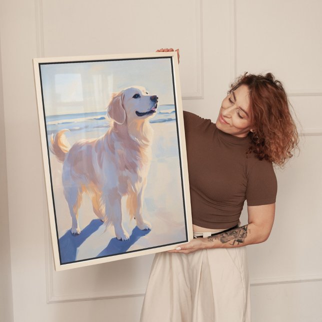 Impression d'art Golden Retriever à la Plage (Créateur téléchargé)