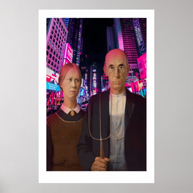 Impression d'art gothique américain Times Square N (Devant)