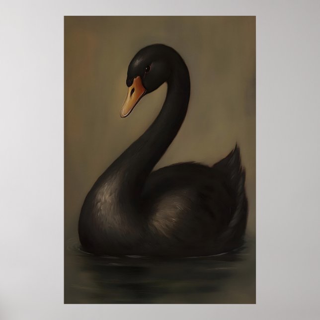 Impression d'art gothique de cygne noir Dark Acade (Devant)