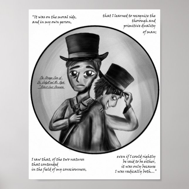Impression d'art gothique Halloween Dr Jekyll et M (Devant)