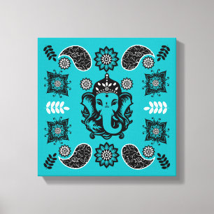 Impression d'art hindou sur le thème de Ganesha