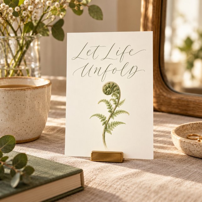 Impression d'art Laissez la vie se déployer (4 x 6 inch unframed semi-gloss print. Flat printed artwork. Styled scene; props not included.)