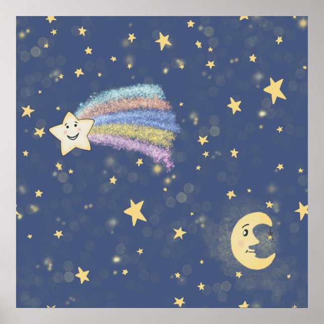 Impression d'art Lune & Étoiles de Sommeil Doux (Devant)