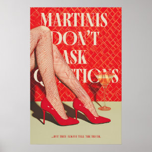 Impression d'art Martini rétro Talons rouges Glam