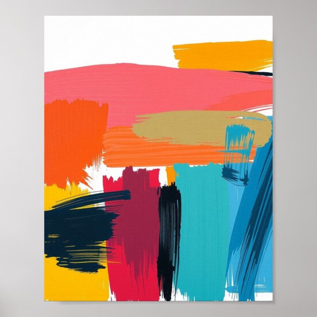 Impression d'art minimaliste abstrait en ligne (Devant)