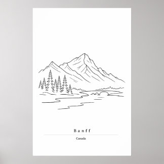 Impression d'art minimaliste de Banff | Rocheuses