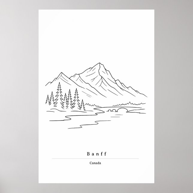 Impression d'art minimaliste de Banff | Rocheuses  (Devant)
