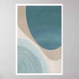 Impression d'art minimaliste moderne Abstrait Bleu