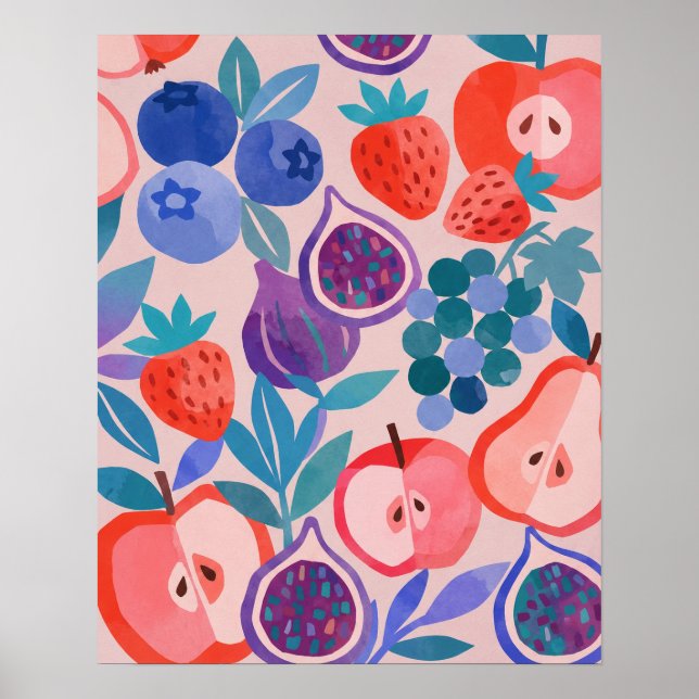 Impression d'art moderne à motif de fruits mélangé (Devant)