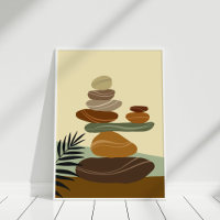 Impression d'art mural abstrait en terre cuite Zen