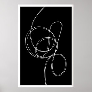 Impression d'art mural abstrait Lignes blanches fl