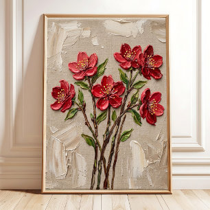 Impression d'art mural abstrait sur toile Fleur de