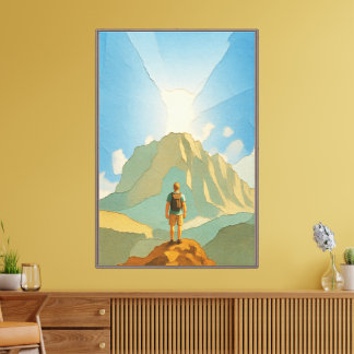 Impression d'art mural aquarelle Aventure de monta