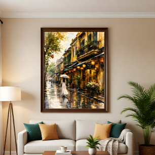 Impression d'art mural aquarelle du Vieux Quartier