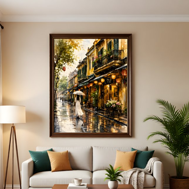 Impression d'art mural aquarelle du Vieux Quartier (Créateur téléchargé)