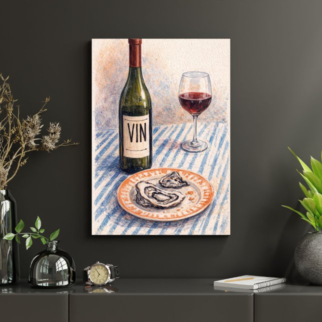 Impression d'art mural Bouteille de vin et verre – (Créateur téléchargé)