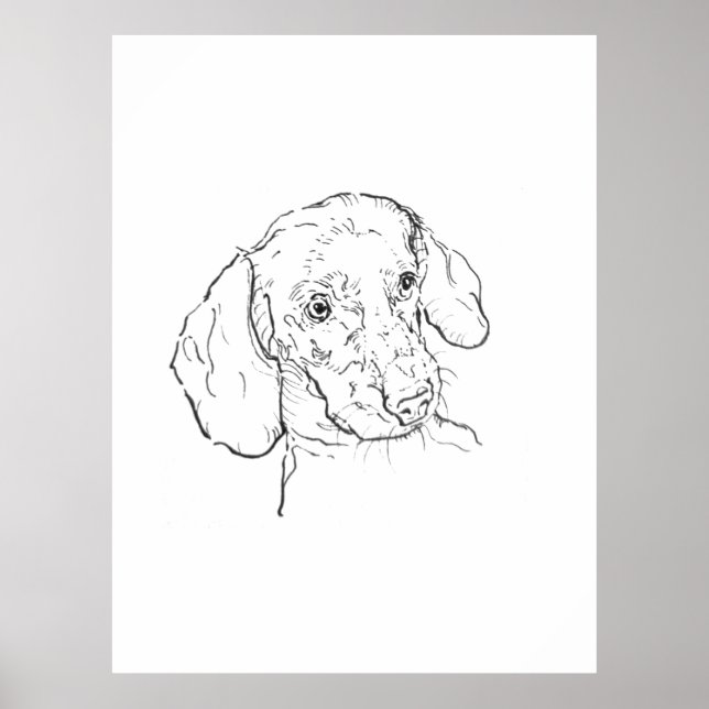 Impression d'art mural, Dachshund, Chien saucisse, (Devant)
