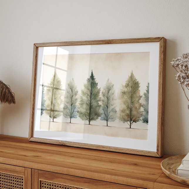 Impression d'art mural d'arbres à l'aquarelle neut (Créateur téléchargé)