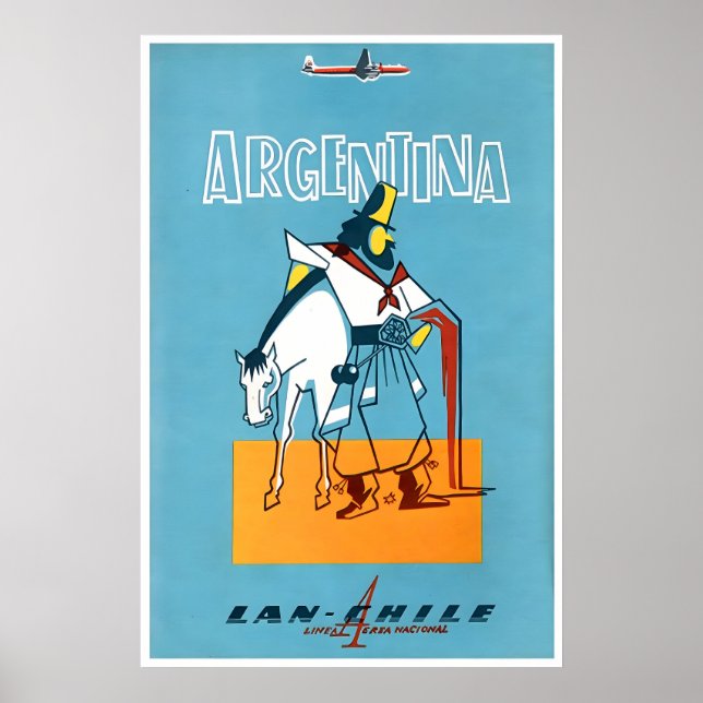 Impression d'art mural d'Argentine Poster de voyag (Devant)