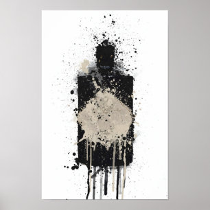 Impression d'art mural de bouteille de gin 'Onyx