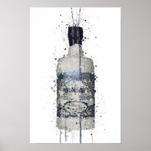 Impression d'art mural de bouteille de gin 'Rock P