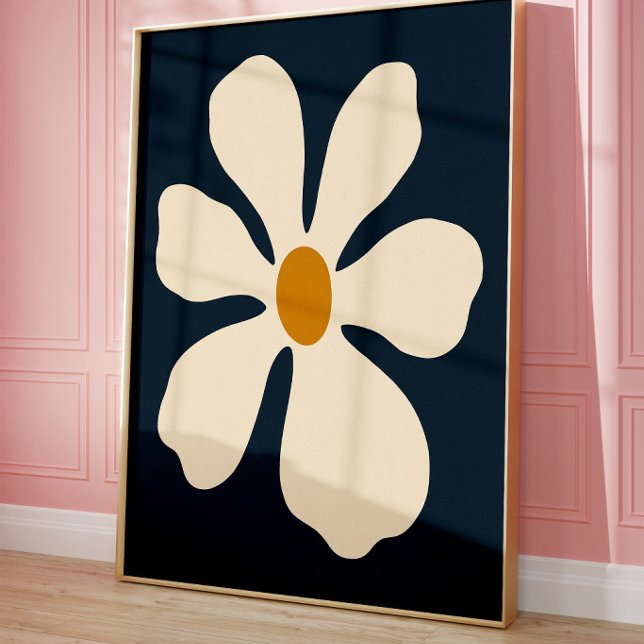 Impression d'art mural de fleurs blanches minimali (Créateur téléchargé)